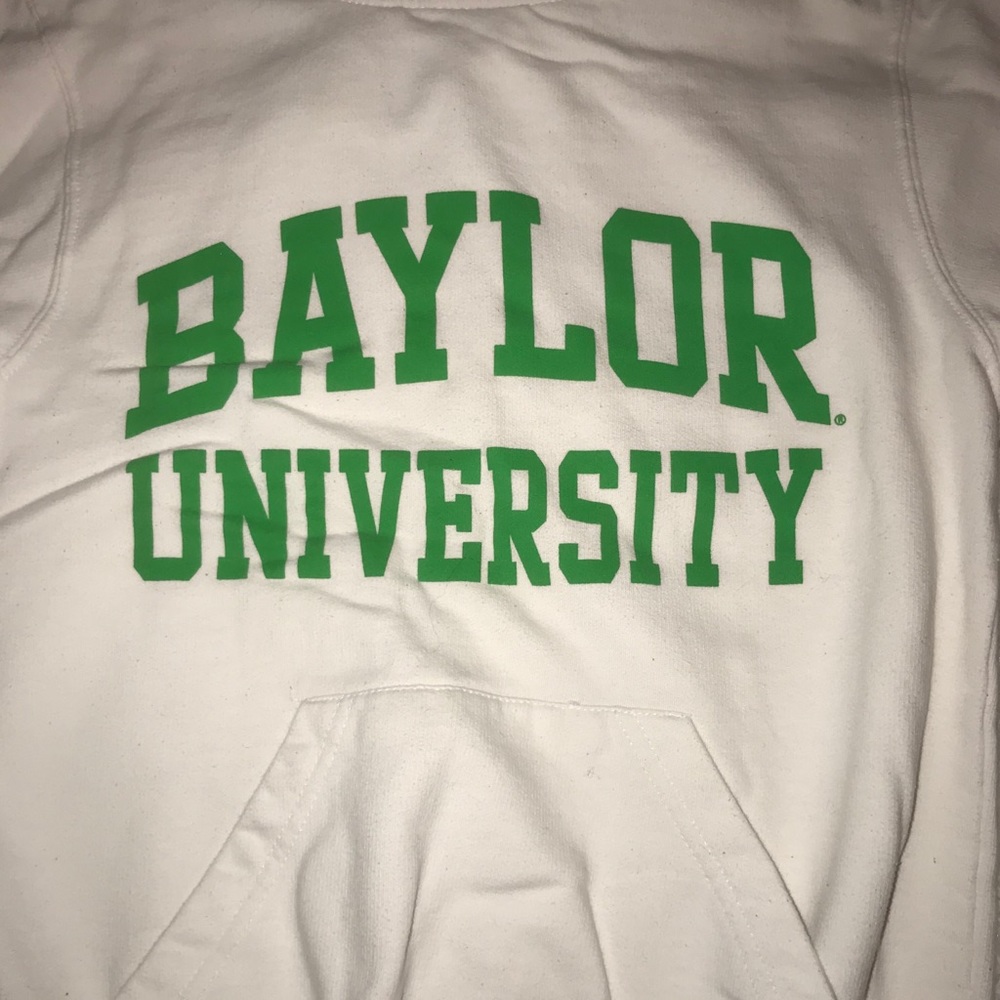 White and Green Baylor University Hoodie